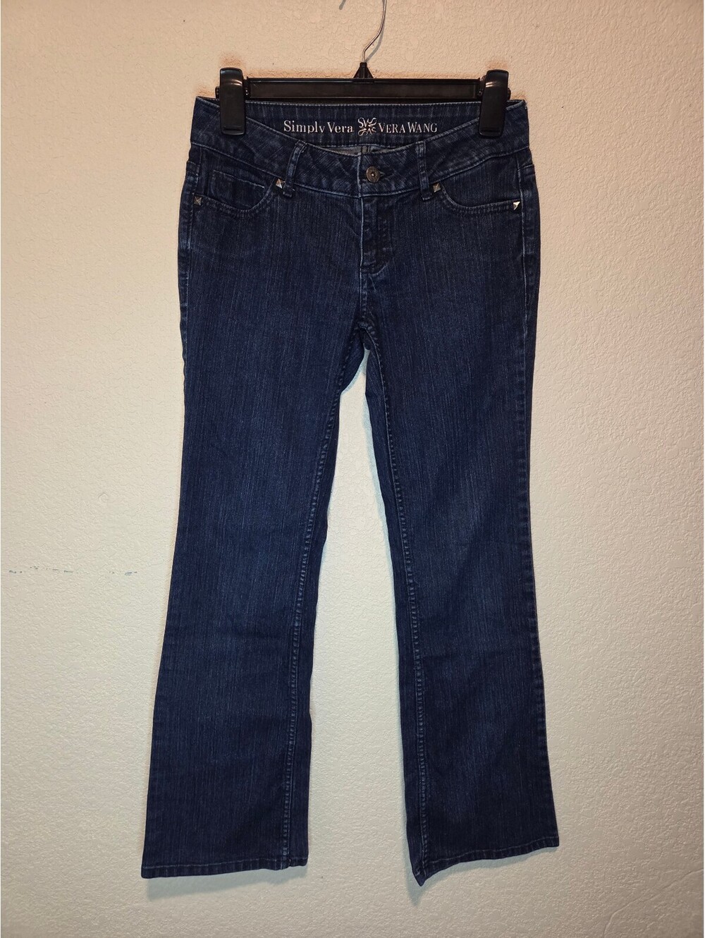 Simply Vera Vera Wang Dark Blue Studded Jeans, 2P